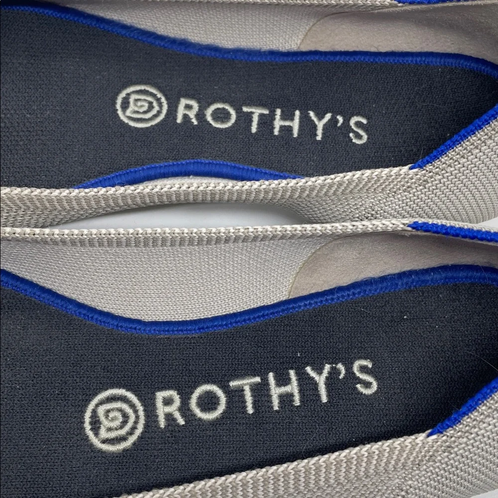 Rothy’s The Point Birdseye Light Grey “Retired“ Flats 8.5 Comfort